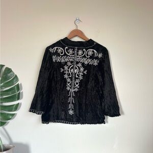 Jen’s Pirate Booty Crushed Velvet Beaded Jacket Blazer